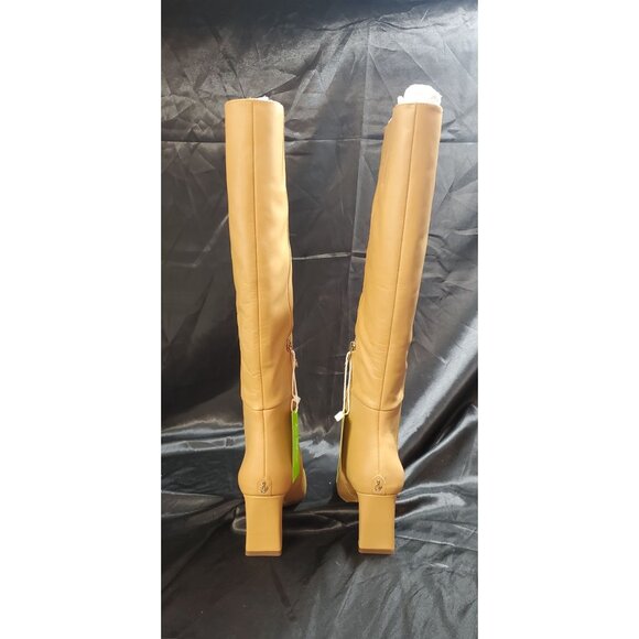 Sam Edelman Sylvia Snip-Toe Knee-High Leather Dress Boots (Luxe Tan) Size 6.5Med - Picture 2 of 9